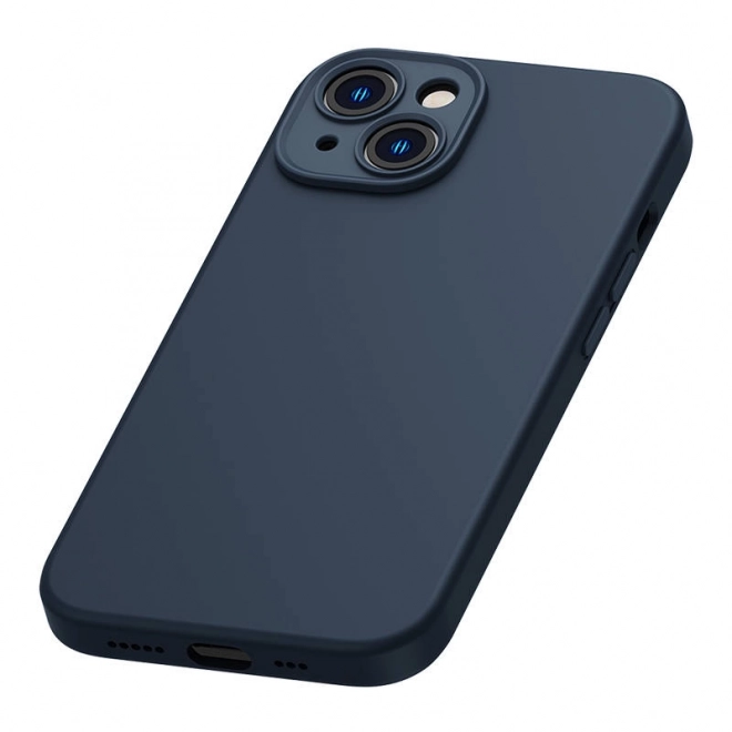 Magnetisk etui og sæt af hærdet glas til iPhone 14 Plus - Baseus Liquid Silica blå