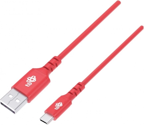 Silikonekabel USB–USB‑C 1 m, rød, Quick Charge