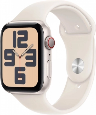 Apple Watch SE GPS + Cellular 40 mm aluminium i farven Moonlight med sportsrem S/M