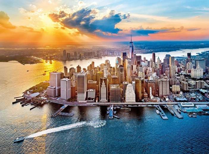 Solnedgang over New York