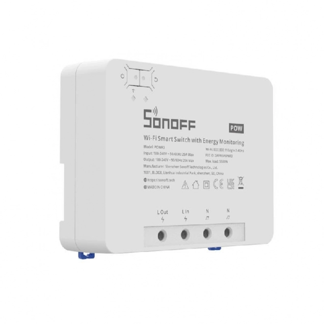 Smart Wi-Fi Afbryder med energiovervågning Sonoff POWR3 (25A/5500W)