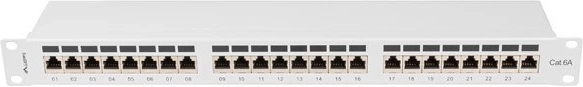 Patchpanel 24 porte Cat 6A 1U grå