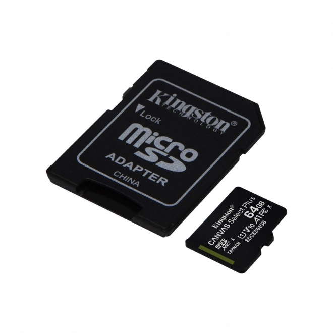 MicroSD-hukommelseskort 64GB Canvas Select Plus 100MB/s adapter