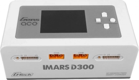 Dobbelt intelligent oplader Gens Ace iMARS D300 AC/DC 300 W til RC-batterier