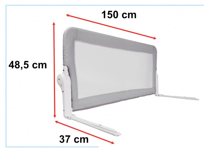 Sikkerhedsgitter til seng 150 cm grå
