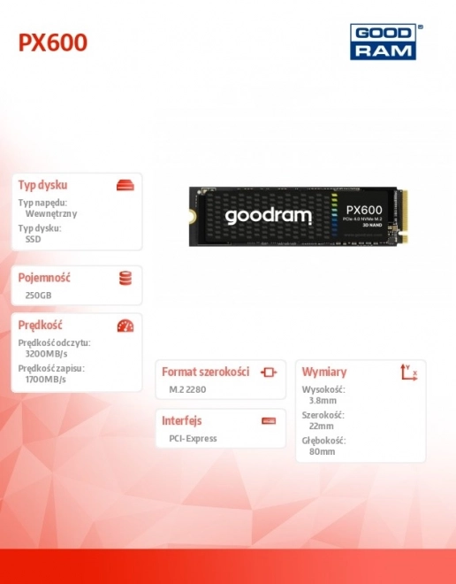 SSD-disk Goodram PX600 250GB M.2 PCIe 4x4 NVMe 2280