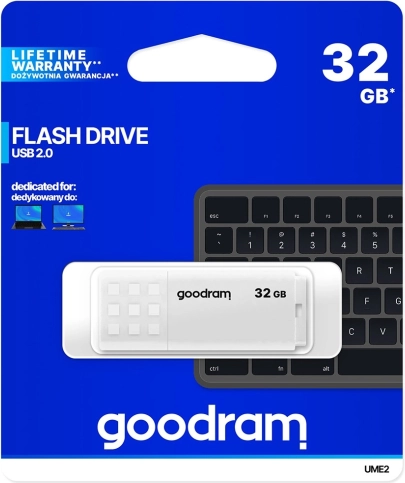 USB-flashdrev GOODRAM UME2 32 GB USB 2.0 hvid