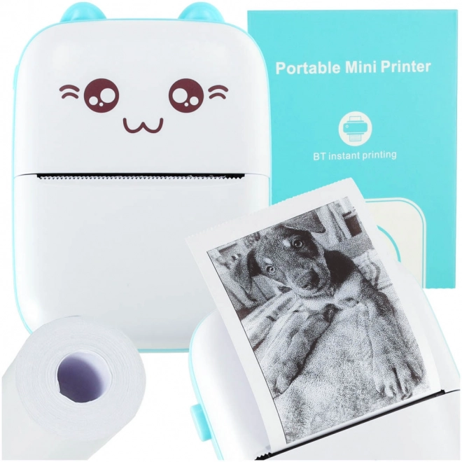 Mobil mini printer til termisk udskrivning Kat Blå