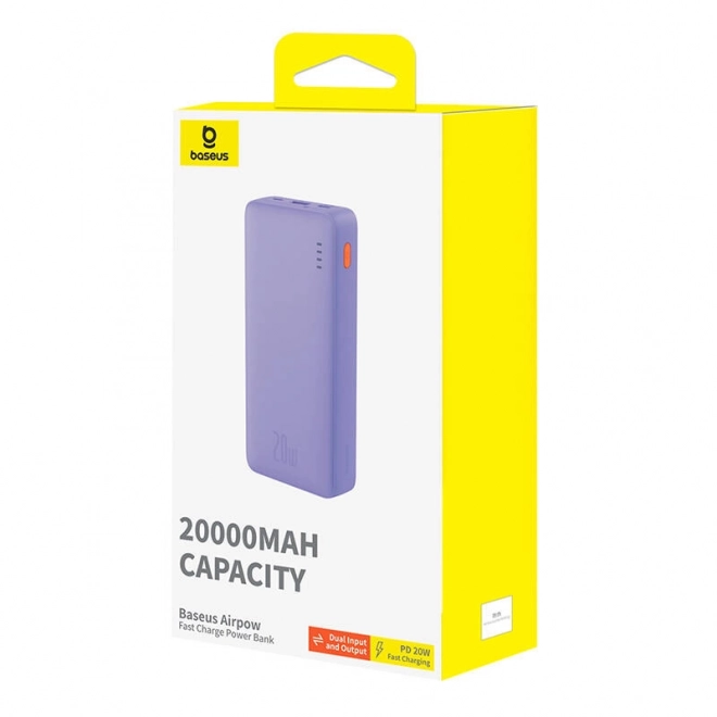 Baseus Airpow 20000mAh 20W powerbank (lilla)