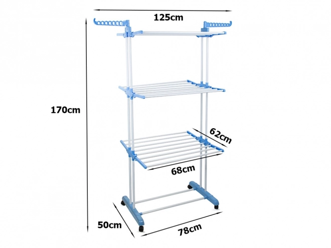 Vertikalt tørrestativ til tøj 170 x 62 x 78 cm