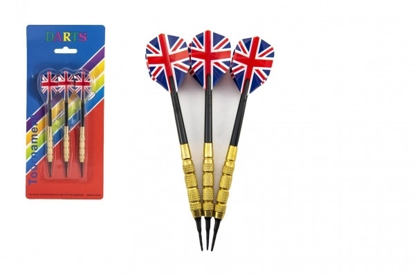 Kastespil dartpile med USA-flag, 15 cm, plastikspidser, sæt med 3 stk