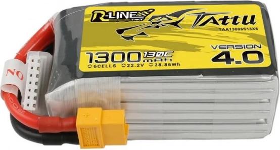 Tattu R-Line LiPo-batteri 1300mAh 130C 22,2V 6S1P XT60