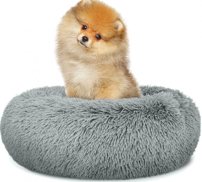 Universel plysbamse-seng til hunde og katte, 40 cm - lysegrå