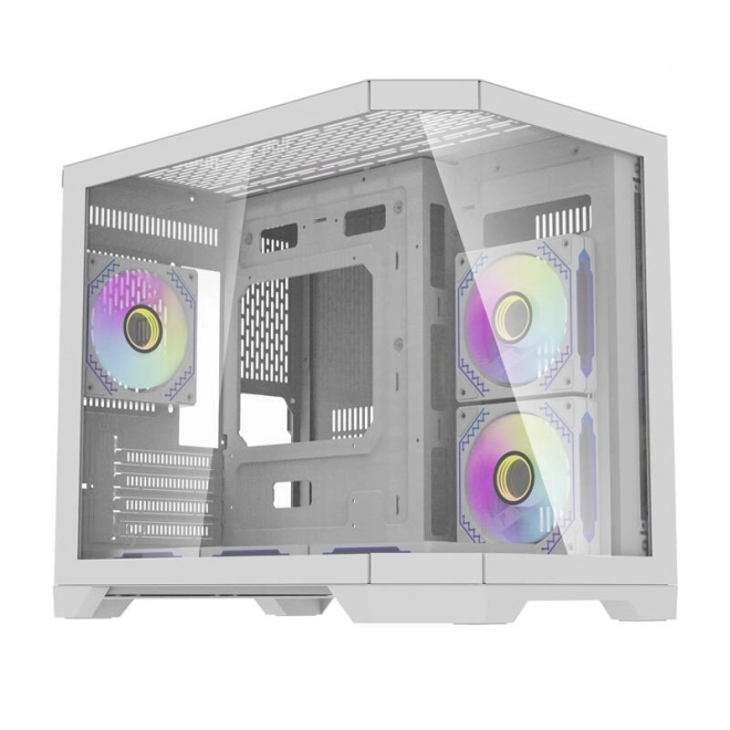 Computer kabinet Darflash FT418 + 6 ARGB ventilatorer (hvid)