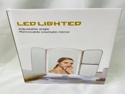 Kosmetiske spejl med LED-belysning foldbart make-up