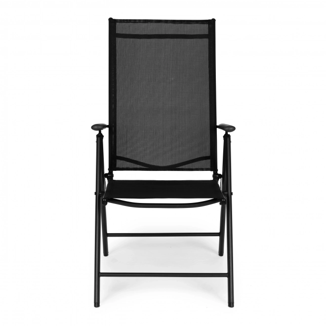 Sæt af 2 foldbare stålhavestole med justerbar rygstøtte ModernHome - sort