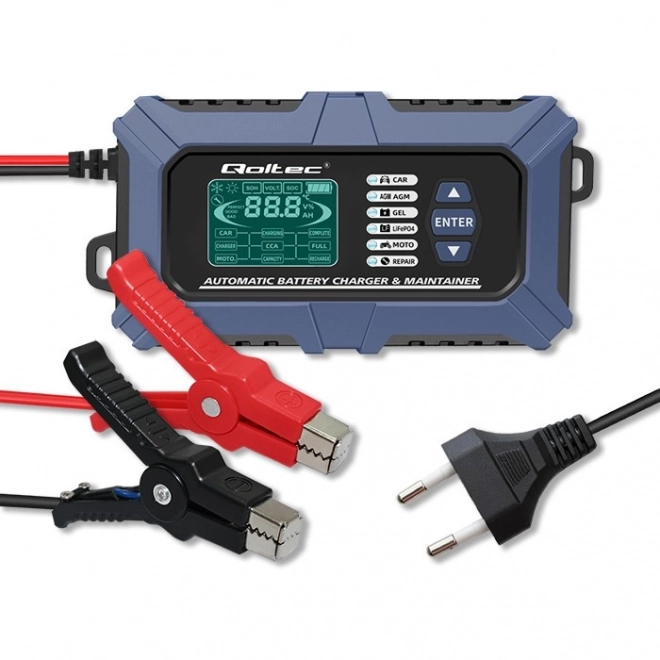 Intelligent mikroprocessor oplader med batteritester og reparationsfunktion 12V | 6A | LCD | AGM LiFePO4 GEL batterioplader