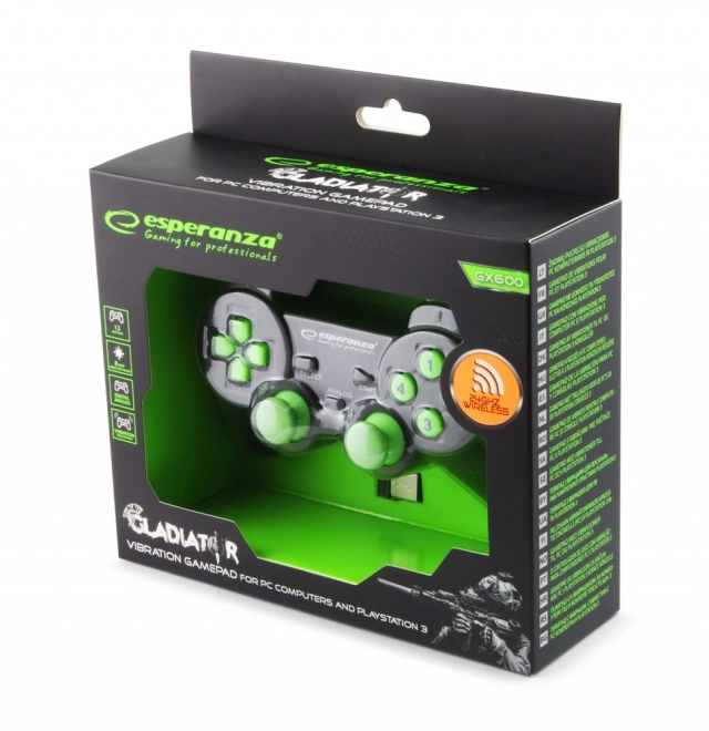 Trådløs controller Esperanza EGG108G (sort-grøn)