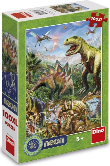 Lysende puslespil dinosaurernes verden 100 XL brikker