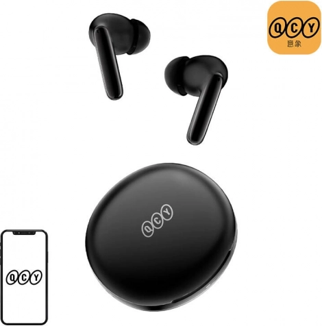 Trådløse in-ear-høretelefoner QCY T13 ANC2 med aktiv støjreduktion, sort