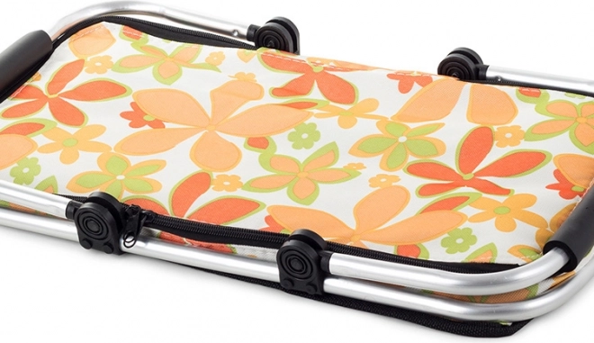 Termisk sammenklappelig picnickurv med blomsterprint – orange