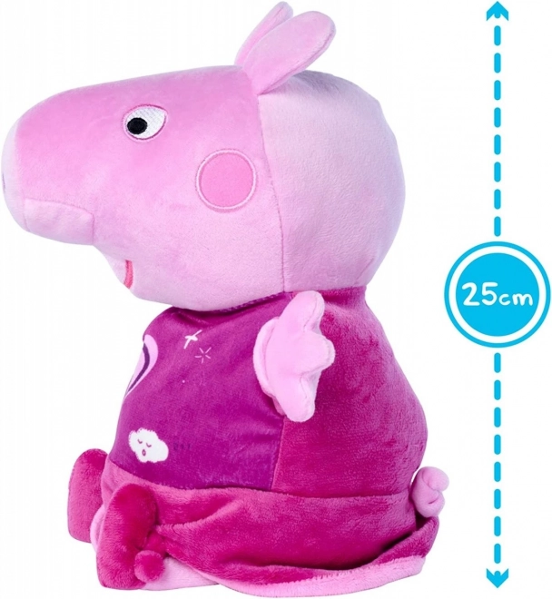 Peppa Pig 2-i-1 plys godnatursklud, med musik + lys, lyserød, 25 cm