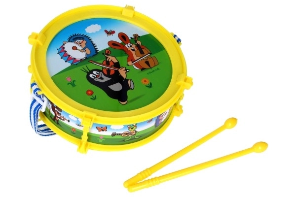 Krtek/Krtečkův tromme plast 20 cm + 2 køller i æske