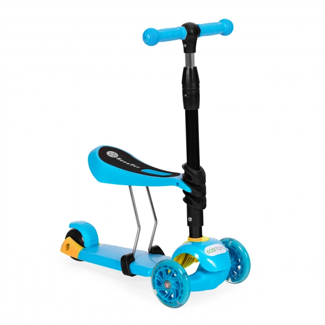Børneløbehjul 3i1 med LED-hjul - blå ECO Toys