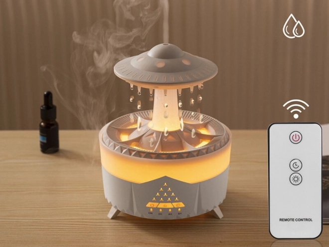 Luftfugter og aromatisk diffuser i UFO-form