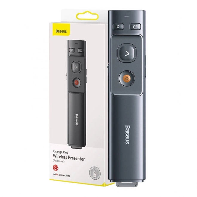 Baseus Orange Dot Multifunktionel fjernbetjening til præsentationer med laserpointer - grå