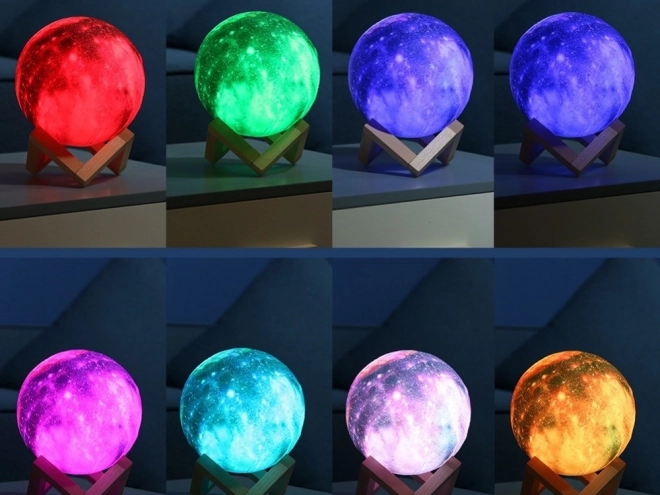 3D måne RGB-lampe med fjernbetjening