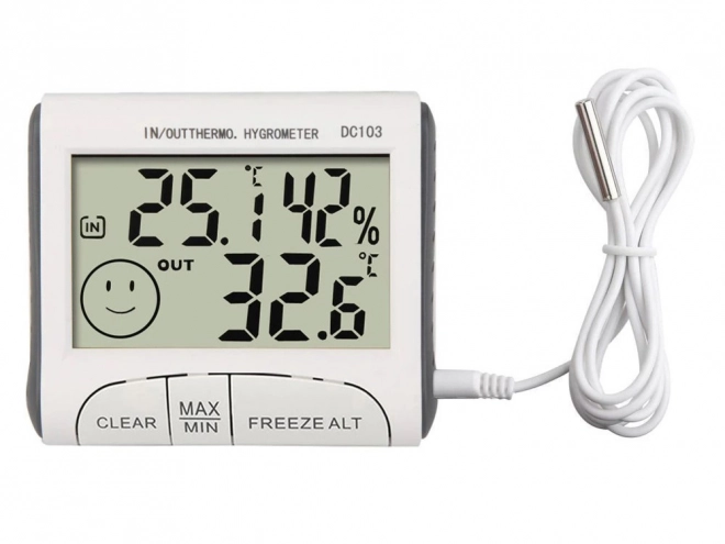 Meteorologisk station med termometer, hygrometer og sensor
