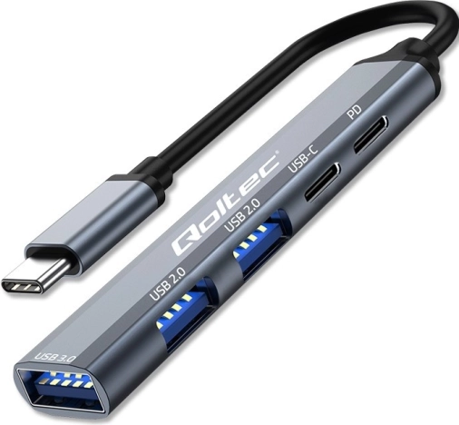 USB‑C hub 5-i-1 med PD, USB‑C, USB 3.0 og 2× USB 2.0