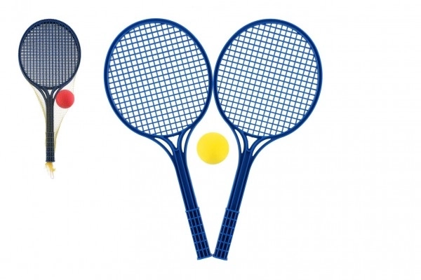 Blød tennis plast farverig+bold 53cm i net