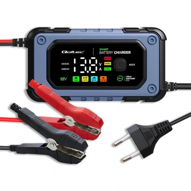 Intelligent Qoltec batterioplader med reparationsfunktion 12V 7A LED 4 tilstande