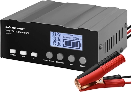 Intelligent mikroprocessor-batterioplader 12 V / 12,6 V / 24 V med reparation og LCD til AGM, GEL, WET, SLA og LiFePO4