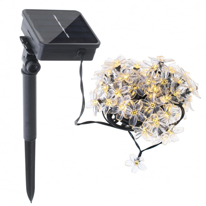 Solar blomsterrig havebelysning 7m 50LED varm hvid