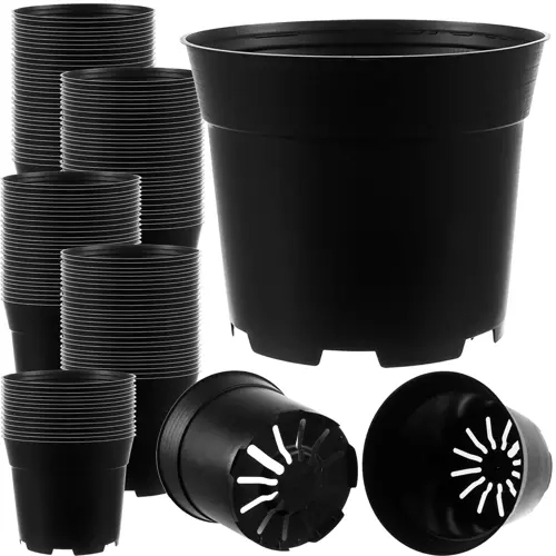 Sæt sorte plastblomsterpotter - 500 stk