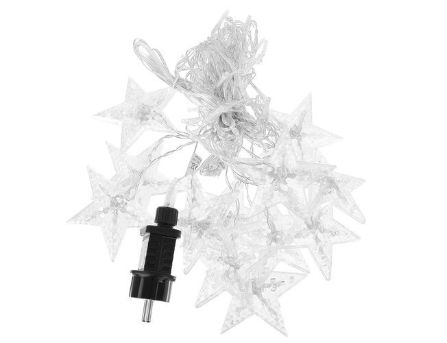 LED farvet gardin med stjerner - 2,5 m, 108 LED