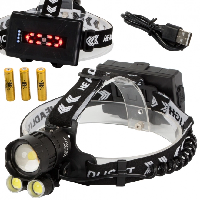 Professionelt pandelygte Bailong med LED CREE XHP160 og powerbank funktion