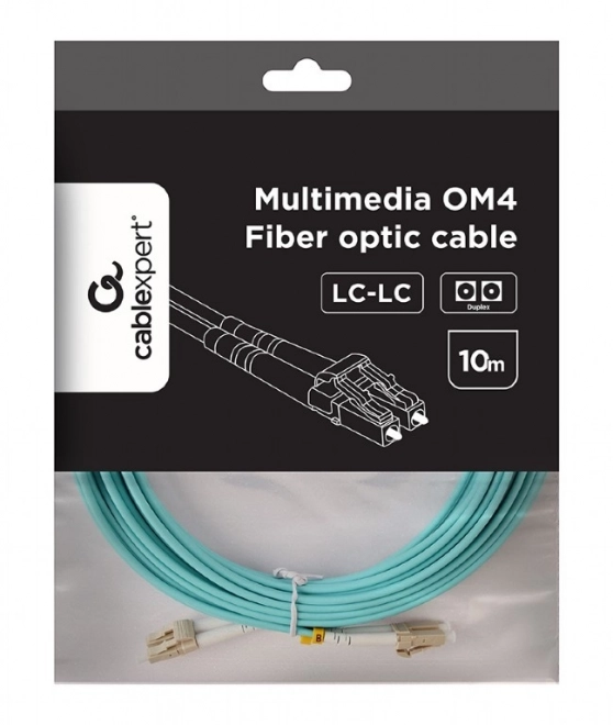 Duplex multimode optisk kabel OM4 50/125, LC/LC, 10m