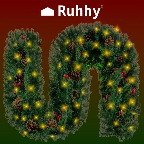 Jul krans / dekoration 2,7 m med LED-lys Ruhhy 22322