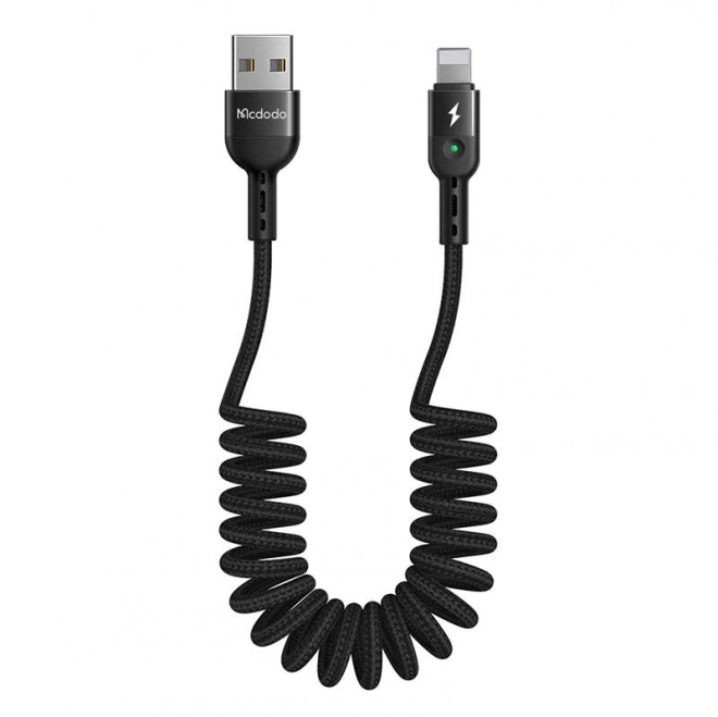 USB-Lightning Kabling, Mcdodo CA-6410, fjeder, 1,8 m (sort)