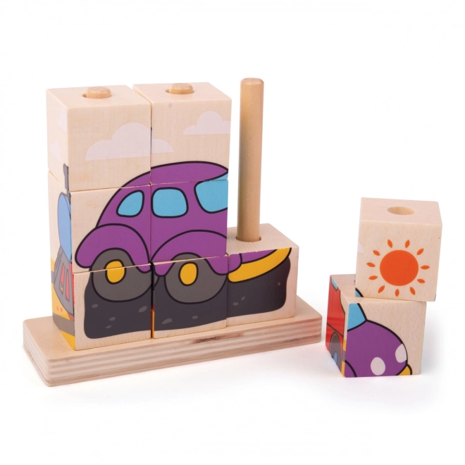 Træpuslespil Bigjigs Baby Transportmidler