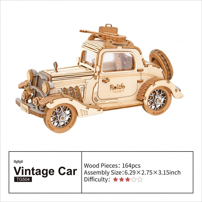 Vintage Automobil - moderne 3D træpuslespil