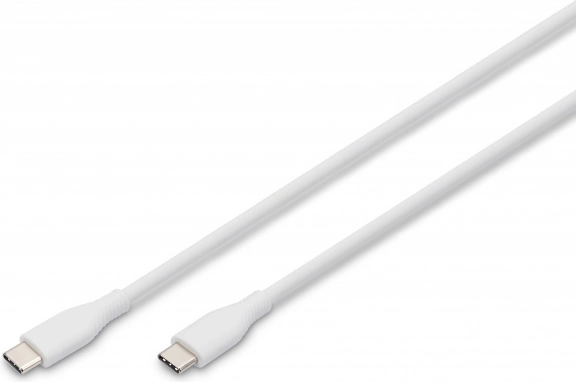 Silikone USB-C til USB-C kabel, USB 2.0 60W, 1 m hvid