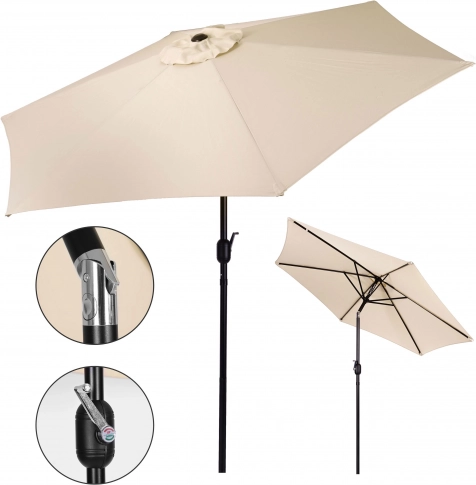 Haveparasol med tilt og håndsving 270 cm beige MultiGarden