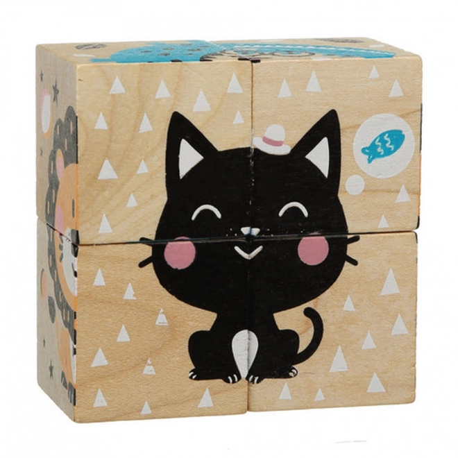 CUBIKA 15429 Glade dyr - 4 puslespilsblokke