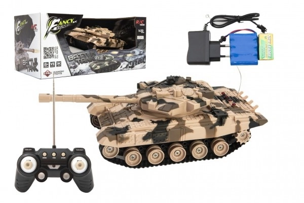 Fjernstyret tank med genopladeligt batteripakke og lydeffekter