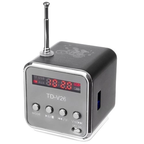 Bærbar Bluetooth-højttaler med radio og LCD-skærm TD-V26